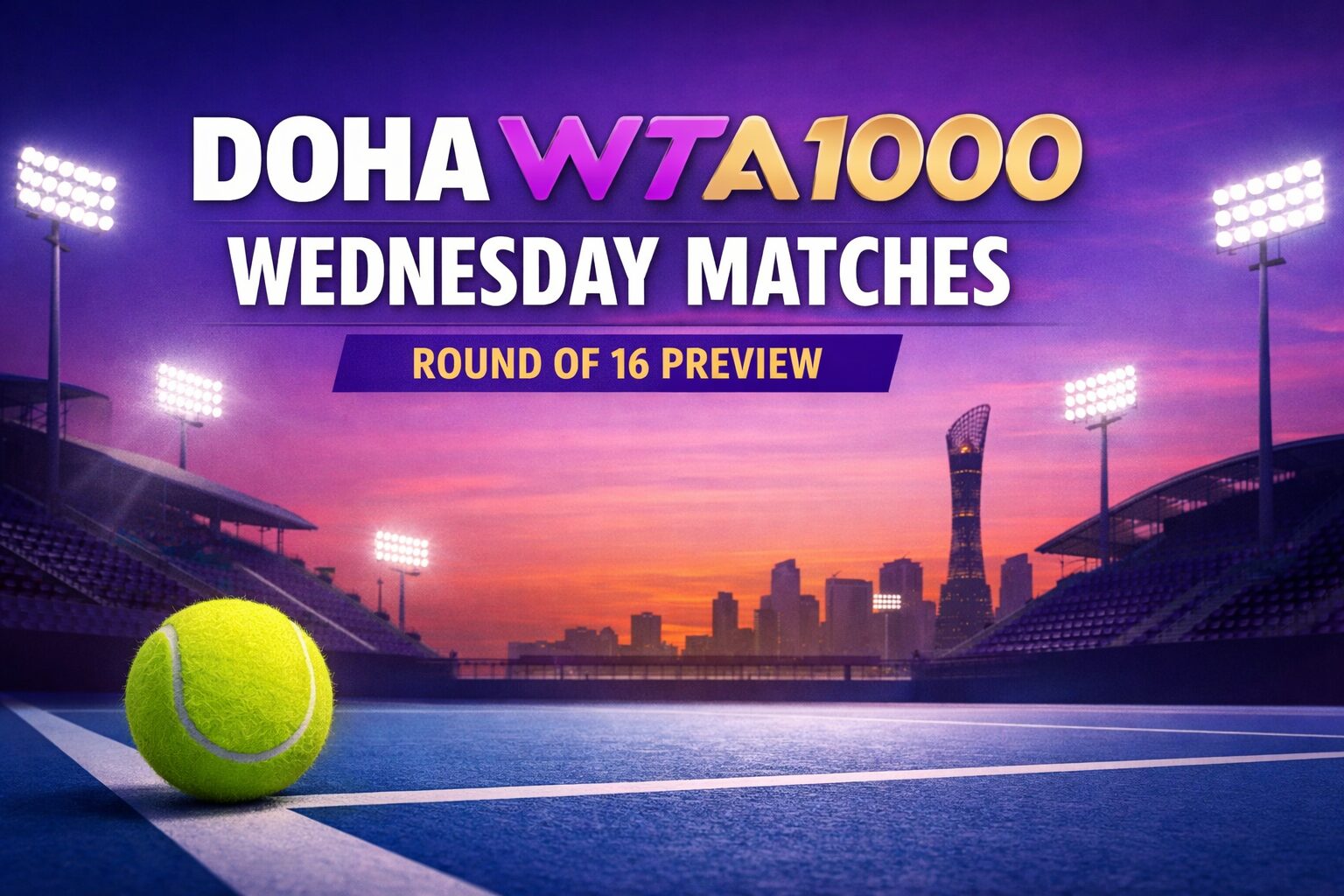 Doha WTA 1000 Wednesday matches