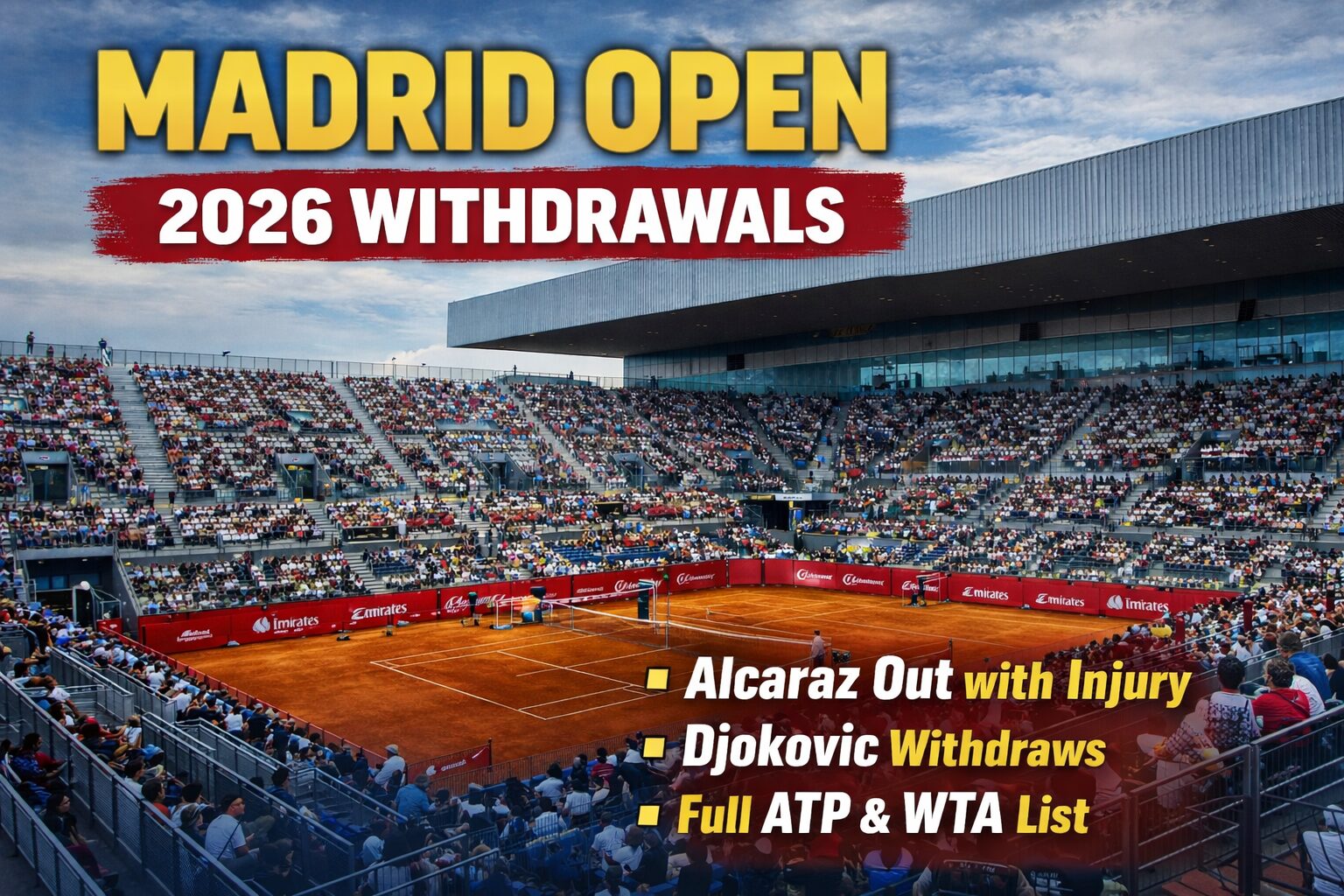 Madrid Open 2026 withdrawals