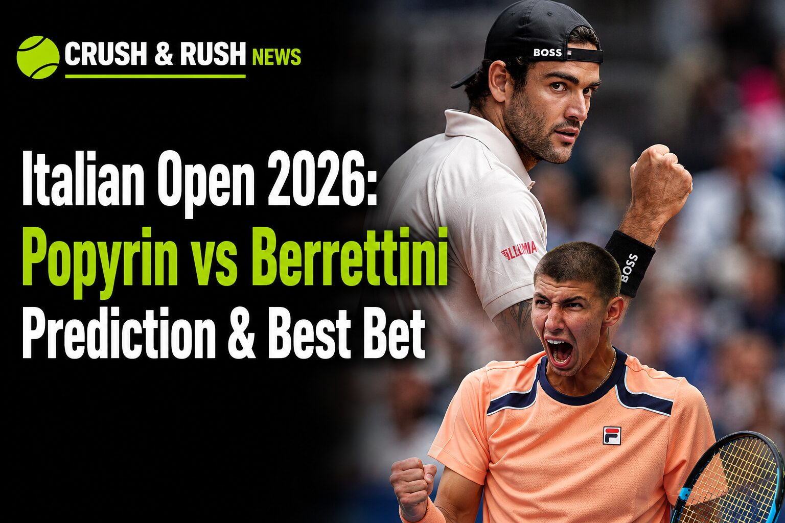 Popyrin vs Berrettini predictions