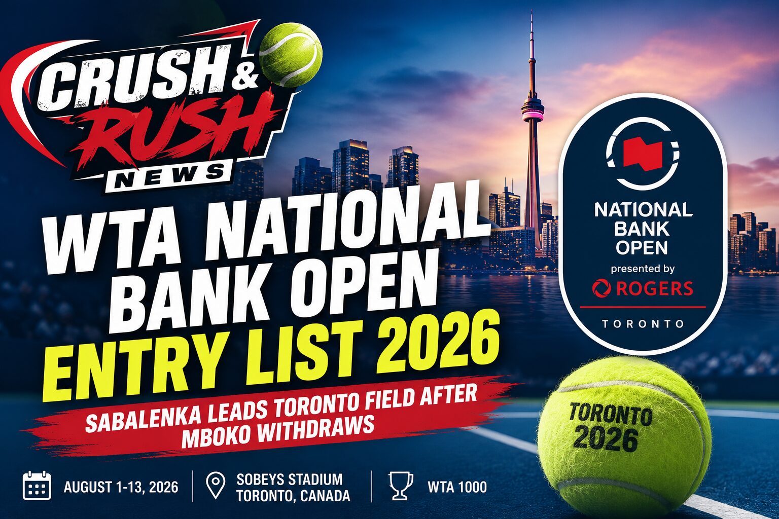WTA National Bank Open entry list